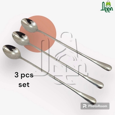 Picture of Lionel Long handle 3 pcs pickling spoon stainless steel silver color mirror polish spoon best for cutlery 23 cm long-Silver