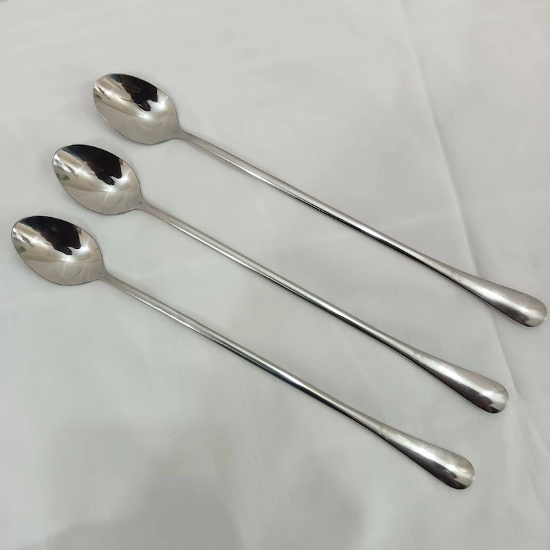Picture of Lionel Long handle 3 pcs pickling spoon stainless steel silver color mirror polish spoon best for cutlery 23 cm long-Silver