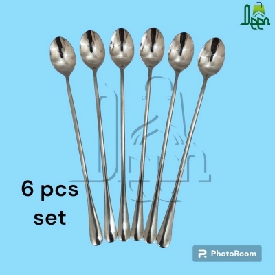 Picture of Lionel Long handle 6 pcs pickling spoon stainless steel silver color mirror polish spoon best for cutlery 23 cm long-Silver