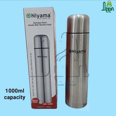Picture of 1000ml silver color stainless steel vauoum flask 1L capacity  for winter-Silver