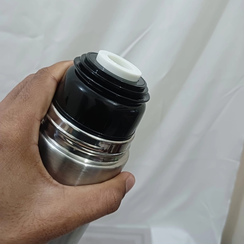 Picture of 1000ml silver color stainless steel vauoum flask 1L capacity  for winter-Silver
