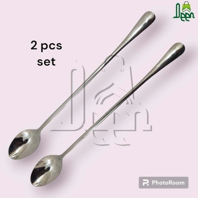 Picture of Lionel Long handle 2 pcs pickling spoon stainless steel silver color mirror polish spoon best for cutlery 23 cm long-Silver