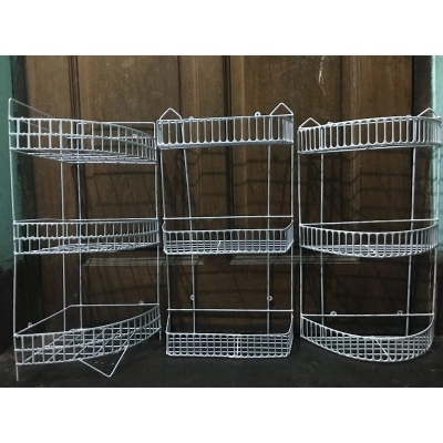 Picture of 3 layer(oval) Wall hanging storage self-White