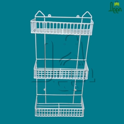 Picture of 3 Layer Wall Hanging Rack Corner square & Oval khup design Storage. - Kitchen Rack-White