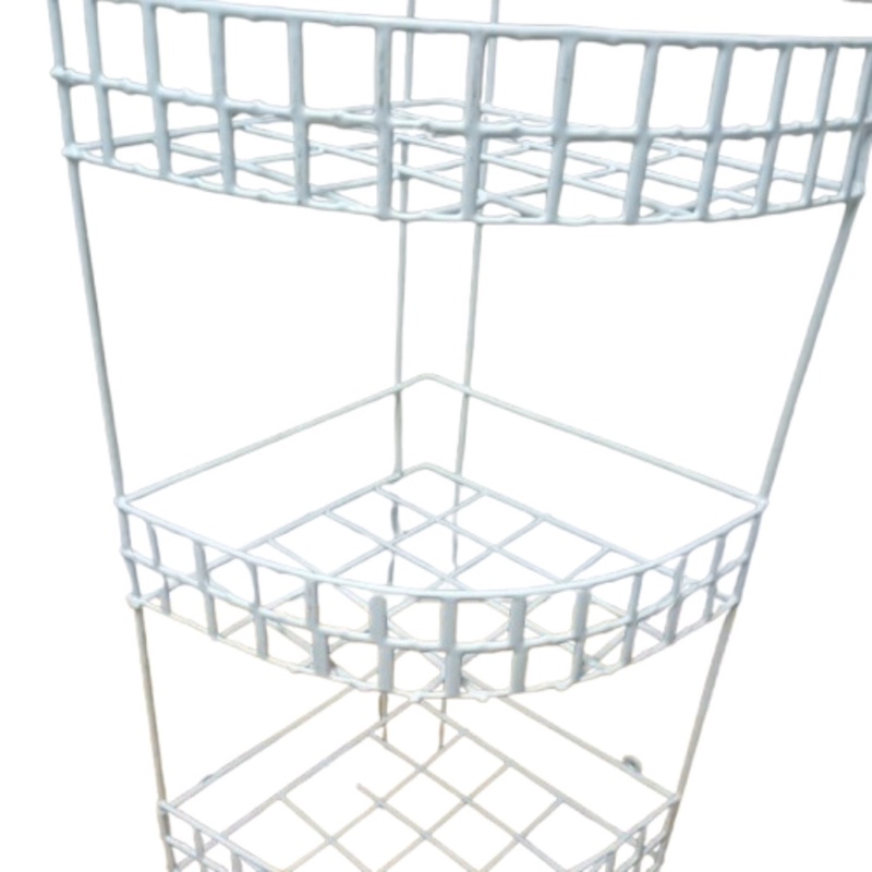Picture of 3 Steps Hanging Corner Storage Rack Organizer Kitchen Rack Furniture space savers white color-White