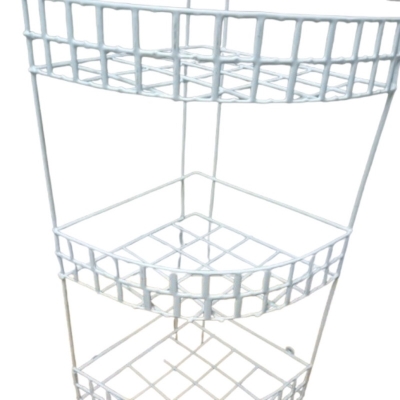 Picture of 3 Steps Hanging Corner Storage Rack Organizer Kitchen Rack Furniture space savers white color-White