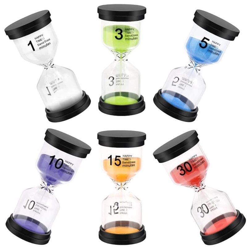 Picture of Sand Timer 10 Minute Hourglass Timer Hourglass Sand Timers, Sand Timer Plastic Sandglass Timer Colorful Hourglass Timer Sand Clock Timer-Multicolor