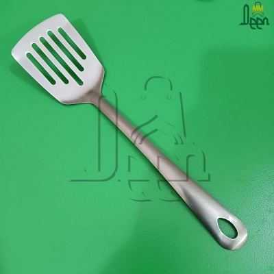 Picture of 4 pcs stainless steel silver color Serving spoon set long rice spoon,Soup Spoon, Slotted Turner, slotted spoon 4 pcs cookware set-Silver