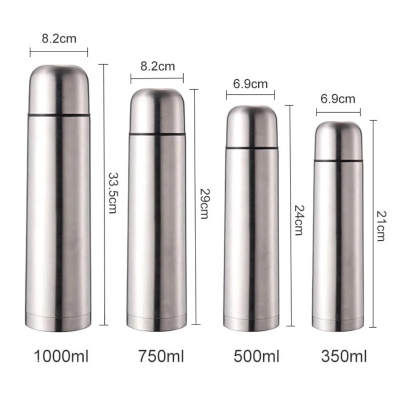 Picture of prestige stainless steel hot and cold Thermos flask for winter flask silver color ss flask push despiser  system 350ml,500ml,750ml and 1000ml capacity available that you order-Multicolor
