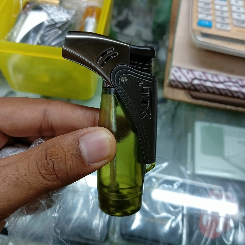 Picture of Butane Jet Torch Plastic Lighter Cigar Lighter Windproof Gas Fuel Visible-Multicolor