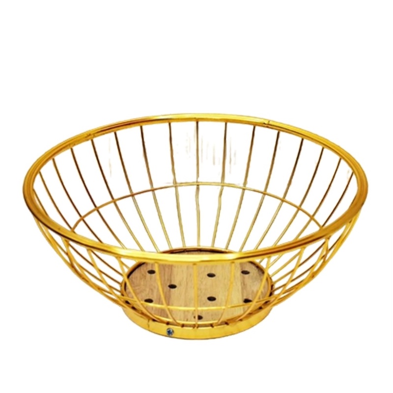 Picture of Newfangled - Superb Quality - 1 pcs golden color 10 Inch Metal Fruit Basket - Kitchen & Dining - Express Yourelf - Modern and Trendy-Gold