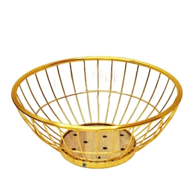 Picture of Newfangled - Superb Quality - 1 pcs golden color 10 Inch Metal Fruit Basket - Kitchen & Dining - Express Yourelf - Modern and Trendy-Gold