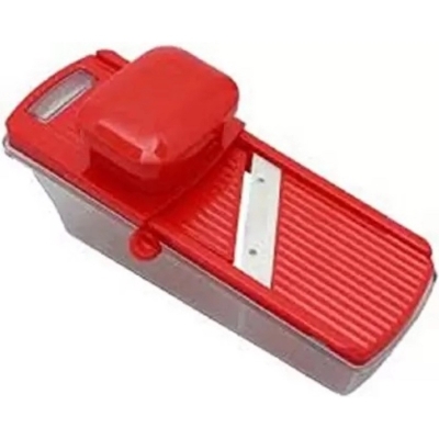 Picture of Potato Slicer for Chips Vegetable & Fruit Cutter Slicer, Black/Silver Potato Slicer (1 Potato Slicer) Vegetable & Fruit Slicer-Red