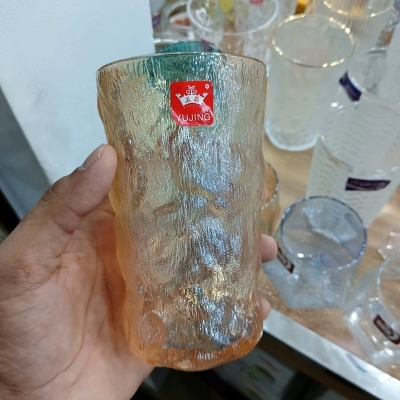 Picture of 6 pcs set TUMBLER, Glass Cups 6. PCS/Drinking Glasses Water Tumbler Reusable Glass Cups, Drinking Glasses, Drinking Water, Juice 305 ML (golden color)-Gold