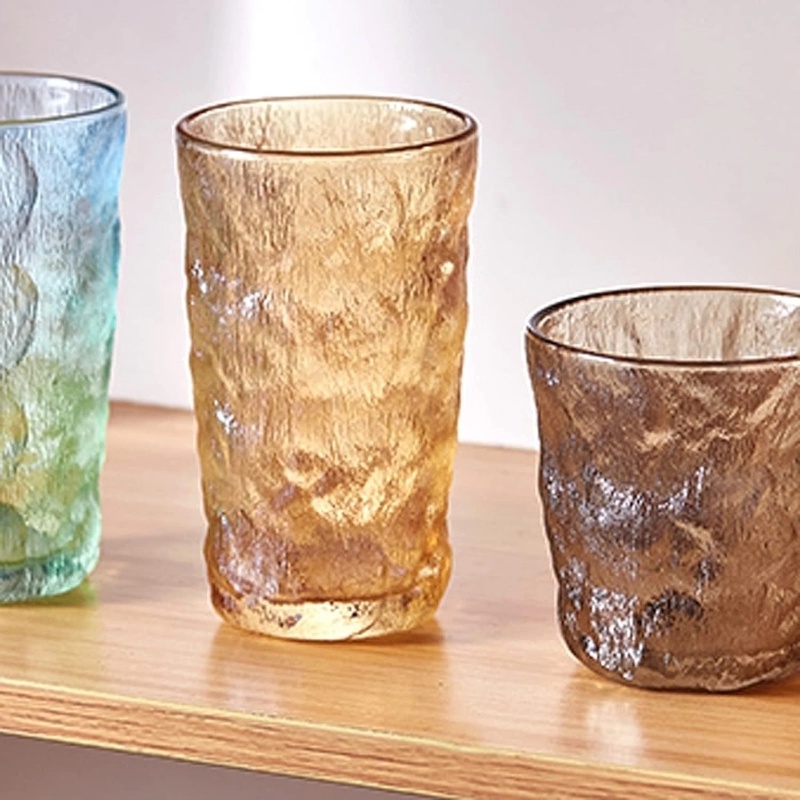 Picture of 6 pcs set TUMBLER, Glass Cups 6. PCS/Drinking Glasses Water Tumbler Reusable Glass Cups, Drinking Glasses, Drinking Water, Juice 305 ML (golden color)-Gold