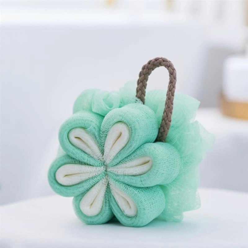 Picture of 1 pcs Soft Mesh Bath Sponge Balls Loofah Cleaning Brush Shower Sponge Body Cleanser Exfoliating Scrubbers Bathroom Supplies-Yellow