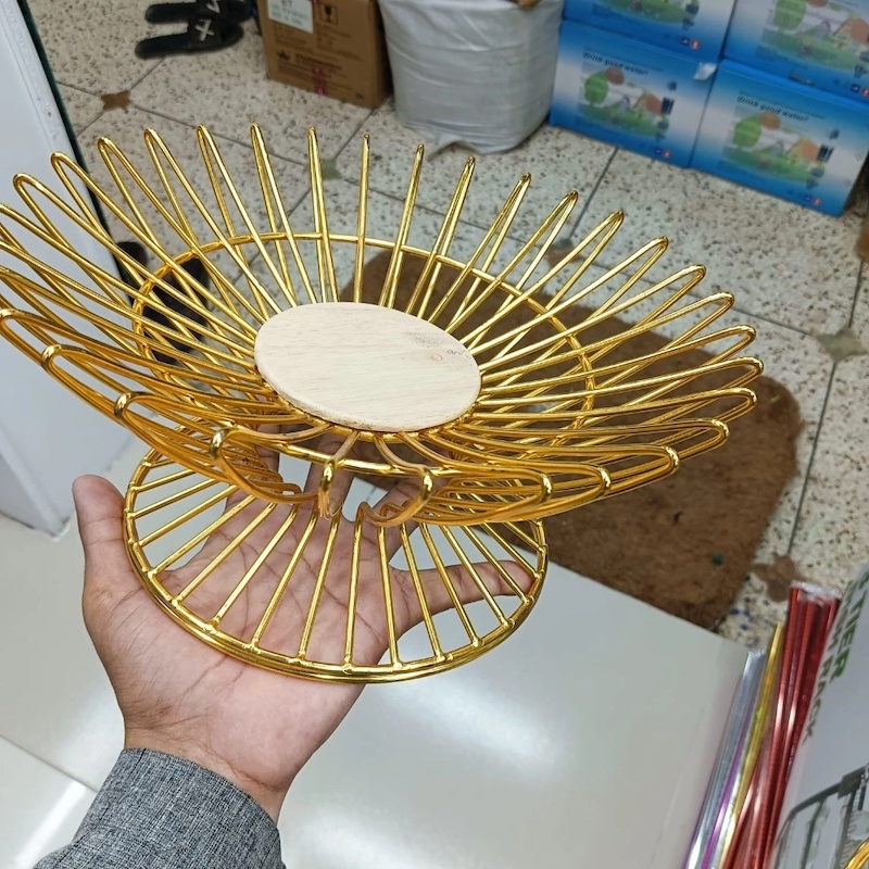 Picture of Nifty Niche - Urban Vibes - Golden Metal Fruit Basket Storage Rack - Kitchen & Dining - Unrivaled in Genre - Modern and Trendy-Gold