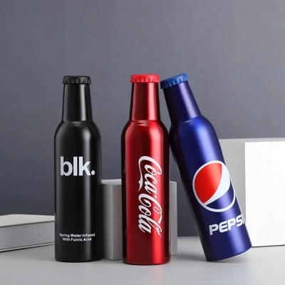 Picture of Creative Soda Private Labels Cola Bottle Stainless Steel Insulation Double Outdoor Sports Drinking Water Bottles-Black