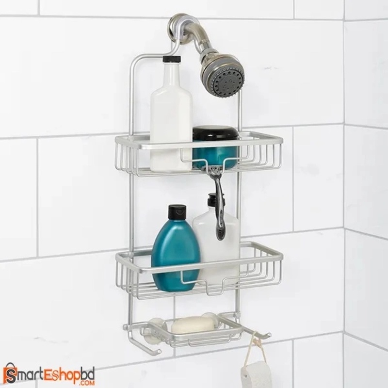 Picture of Highly Vital - Aluminum Shower Organizer Home NeverRust Rustproof Aluminum Shower Caddy, Satin Chrome - Bedding & Bath- Delights-Silver
