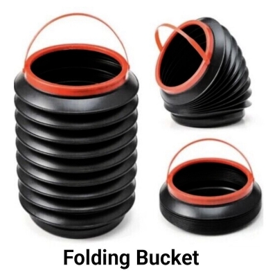 Picture of 4L Car Folding Bucket Collapsible Water Fishing Bucket Camping Outdoor Auto Garbage Plastic Bucket Storage Box Container-Black