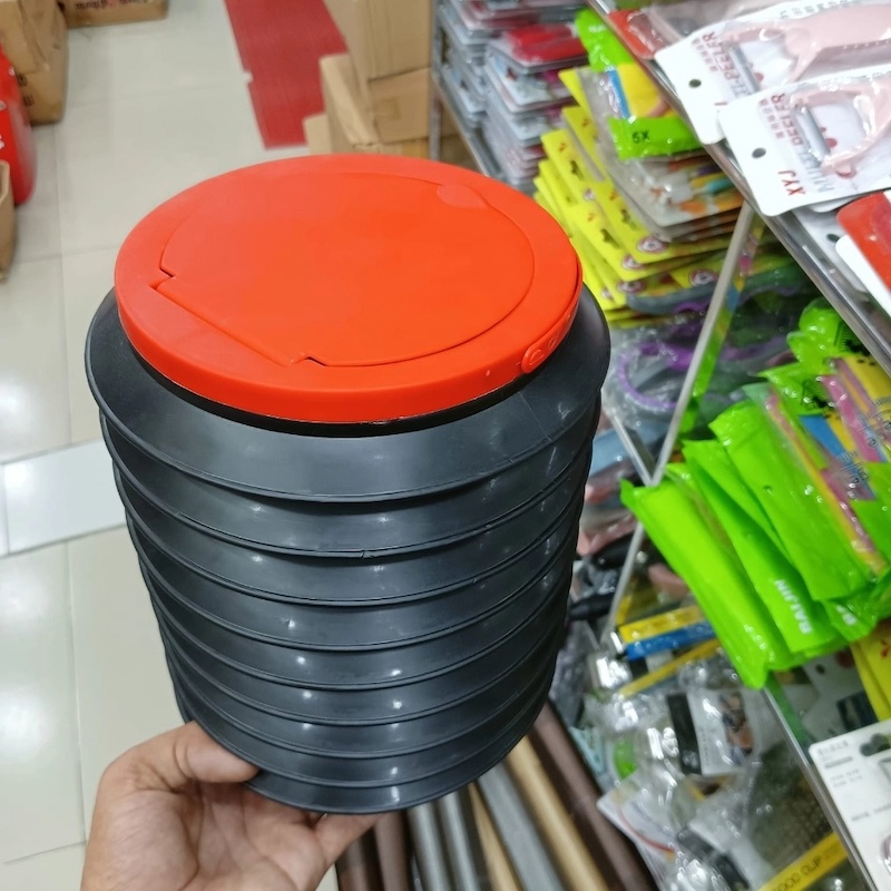 Picture of 4L Car Folding Bucket Collapsible Water Fishing Bucket Camping Outdoor Auto Garbage Plastic Bucket Storage Box Container-Black
