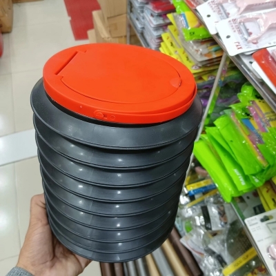 Picture of 4L Car Folding Bucket Collapsible Water Fishing Bucket Camping Outdoor Auto Garbage Plastic Bucket Storage Box Container-Black