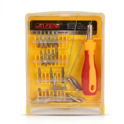 Picture of Lavish indulgent - 32 in 1 Micro Pocket Precision Screwdriver Kit Magnetic Screwdriver cell phone tool repair box - Sensible - Must Have-Yellow