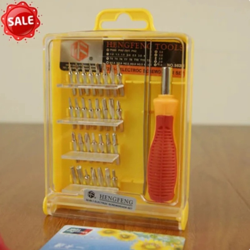 Picture of Lavish indulgent - 32 in 1 Micro Pocket Precision Screwdriver Kit Magnetic Screwdriver cell phone tool repair box - Sensible - Must Have-Yellow