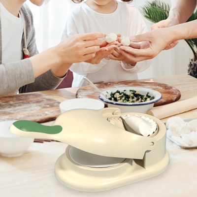 Picture of 2 in 1 Dough Press Tool Set Dumpling Maker Manual Press Skin Mold Kitchen Tools-Yellow