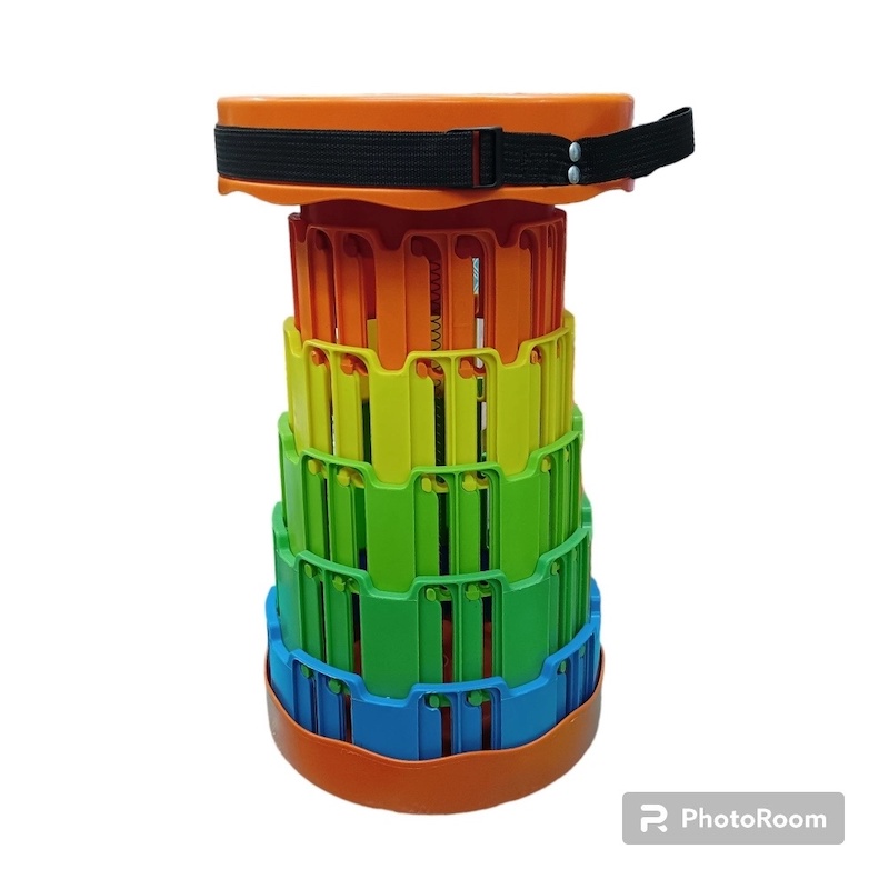 Picture of Lavish indulgent - Outdoor Retractable Stool Portable Folding Camping Chair Adjustable Height Plastic Fishing Chair - Easy To maintain-Multicolor