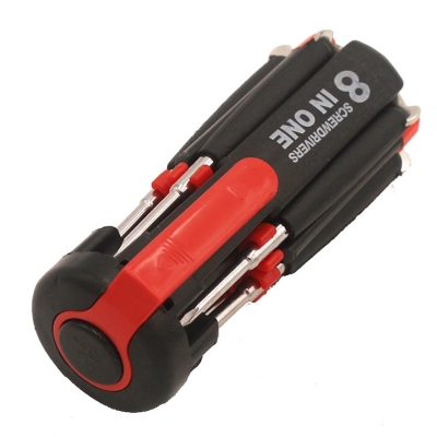 Picture of 8 in 1 Multi Portable Screwdriver with 6 LED Torch Repair Light Up Multi-functional Integrated Flashlight Set - Minimalistic Sophistication-Black