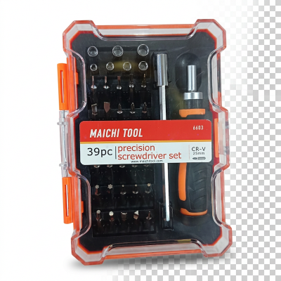 Picture of 39 Pc Ratcheting Mini Micro Precision Screwdriver Set-Multicolor