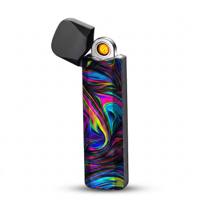 Picture of 1 pcs Electronic Lighter Mini Plasma Lighter Portable Lighter USB Rechargeable Lighter Windproof Lighter Cool Pattern-Multicolor