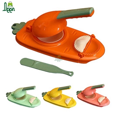 Picture of 2 In 1 Dumpling Maker Artifact -Portable Dumpling Wrappers Maker and Press Dumpling Skin Machine - Multi-function DIY Manual Empanada maker press Molds Set 1 pcs-Orange