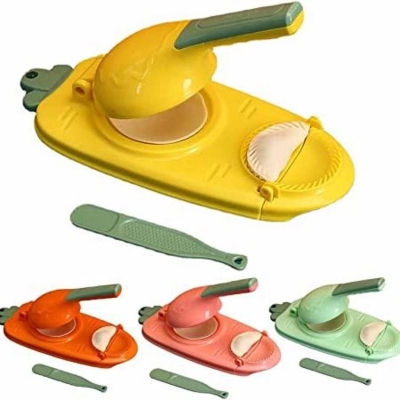 Picture of 2 In 1 Dumpling Maker Artifact -Portable Dumpling Wrappers Maker and Press Dumpling Skin Machine - Multi-function DIY Manual Empanada maker press Molds Set 1 pcs-Orange