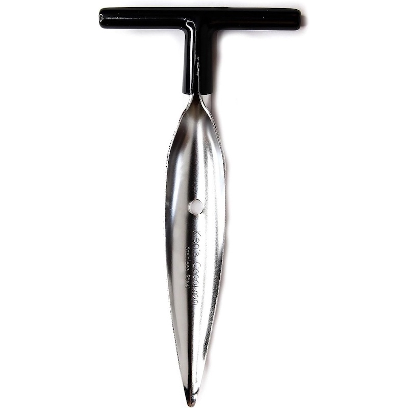 Picture of Coconut Opener Tool Fruit Black Rubber Handle EZ Easy Grip SAFE-Silver
