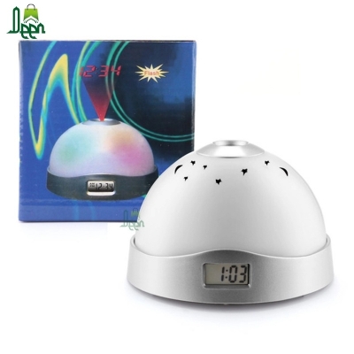 Picture of LED Starry Night Sky Projector 7 Colors Changing Projection Digital Alarm Clock LED Night Light Kids Gifts Toy-White