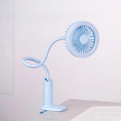 Picture of Desk Bench Chair Baby Crib Stroller Clip on Cooling Fan Gooseneck LED Night Lamp 2200mAH Battery - মিনি ফ্যান-Grey