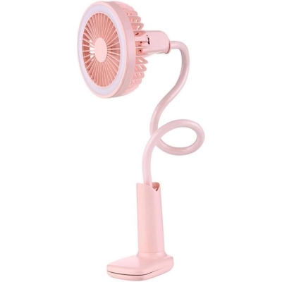 Picture of Desk Bench Chair Baby Crib Stroller Clip on Cooling Fan Gooseneck LED Night Lamp 2200mAH Battery - মিনি ফ্যান-Grey