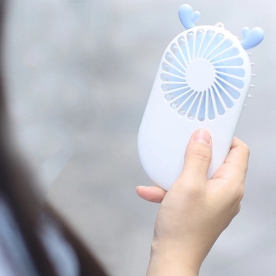 Picture of Plastic Rechargeable Multicolor Portable Pocket Fan, Size  Small - মিনি ফ্যান-White