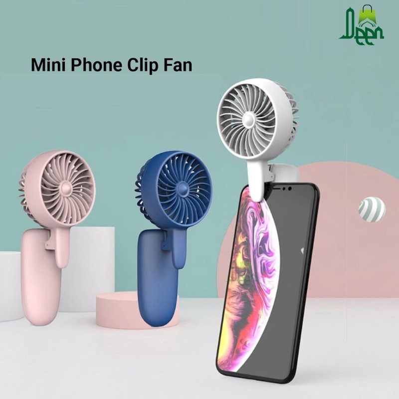 Picture of USB Fan Mini Phone Clip Fan Small Electric Fan Portable Outdoor Handheld Fan Rechargeable With Lanyard - মিনি ফ্যান-Pink