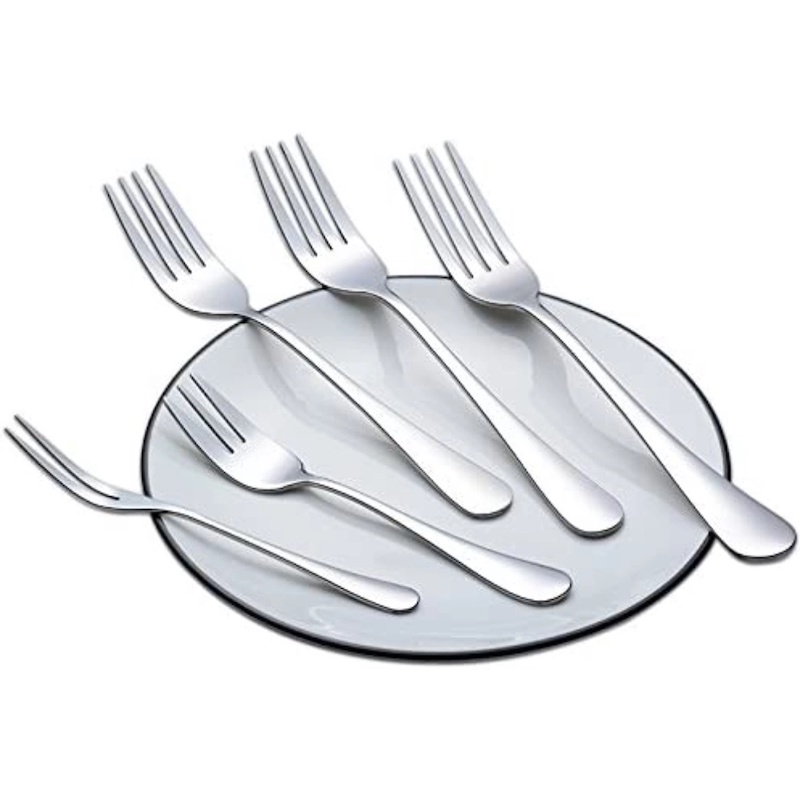 Picture of 6-Piece Stainless Steel Forkspoons, Spoons Silverware Set for Home, Kitchen or Restaurant, Mirror Polished, Dishwasher Safe, 6 Inch -Chopsticks-Silver
