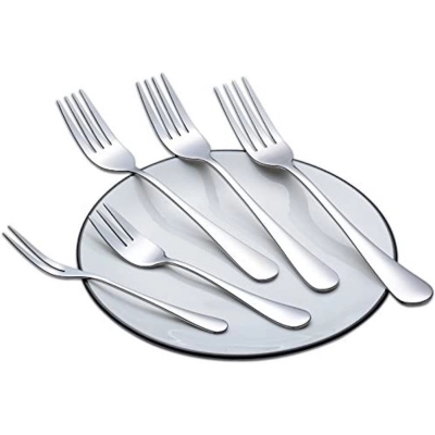 Picture of 6-Piece Stainless Steel Forkspoons, Spoons Silverware Set for Home, Kitchen or Restaurant, Mirror Polished, Dishwasher Safe, 6 Inch -Chopsticks-Silver
