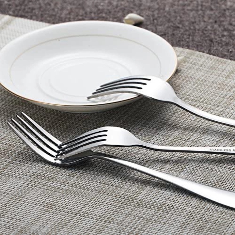 Picture of 6-Piece Stainless Steel Forkspoons, Spoons Silverware Set for Home, Kitchen or Restaurant, Mirror Polished, Dishwasher Safe, 6 Inch -Chopsticks-Silver