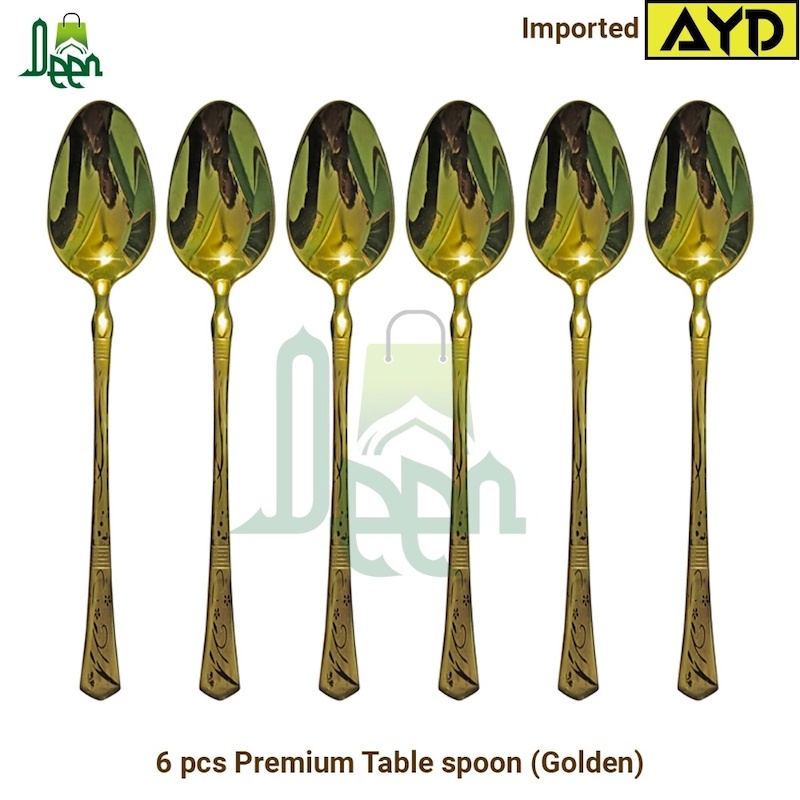 Picture of Big Size Heavy Table Spoon premium quality Big Size Table spoon 20 cm long Table spoon Golden spoon ,Best tableware Table Spoon -Chopsticks