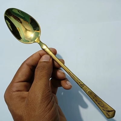 Picture of Big Size Heavy Table Spoon premium quality Big Size Table spoon 20 cm long Table spoon Golden spoon ,Best tableware Table Spoon -Chopsticks
