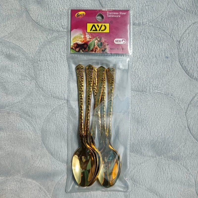 Picture of 6 pcs premium quality Tea spoon 12 cm long tea spoon golden spoon , Best tableware Tea Spoon -Chopsticks-Gold