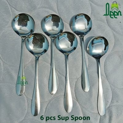 Picture of 6 Pcs Stainless Steel Sup Spoon Nova Blackberry Stainless Steel Sup Spoon For Children - Sup Spoon 15 Cm Long Sup Spoon-Silver