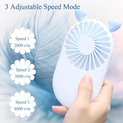 Picture of Homesteading Cute Handheld Pocket Fan Portable Korean Rechargeable USB Handy Mini Fan with Stand-Milticolor