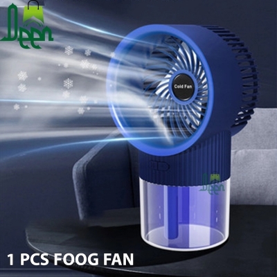 Picture of 1 PCS Cooling Fan Mist Air Conditioner Fan USB Rechargeable Plug In Fan Air Cooler Spray Humidifier Electric Fan For Home Office - মিনি ফ্যান-Multicolor